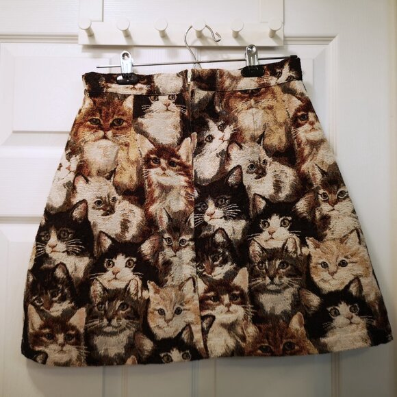 Modcloth Skirt with Cat Pattern (S) - Picture 2 of 4